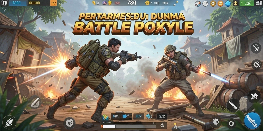Tangkapan layar gameplay Battle Royale yang seru di 73K.