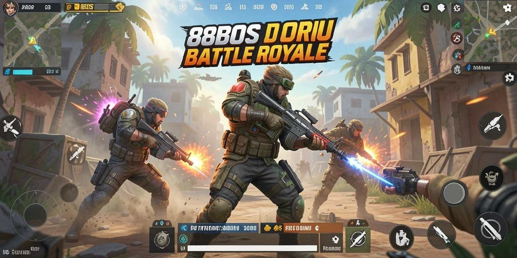 Gameplay seru 88BOS dalam pertarungan Battle Royale.
