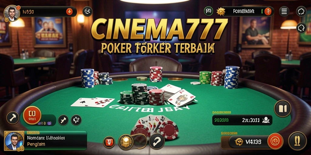 Tampilan gameplay seru dari CINEMA777 dengan pemain bersaing di meja Poker.