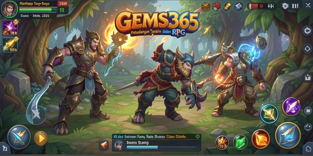 Tampilan gameplay GEMS365 yang epik dan menawan.
