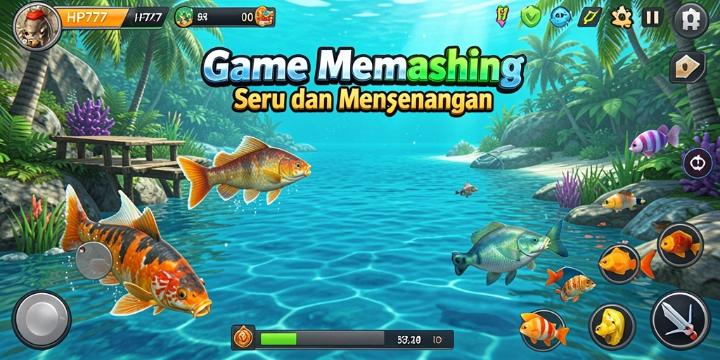 Tampilan gameplay HP777 dengan aksi memancing yang mendebarkan.