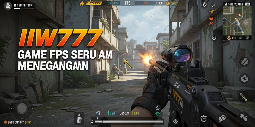 Screenshot utama IW777 menampilkan aksi tembak-menembak yang intens.