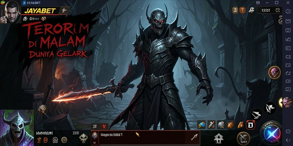 Screenshot gameplay JAYABET yang menampilkan suasana Horror mendebarkan.