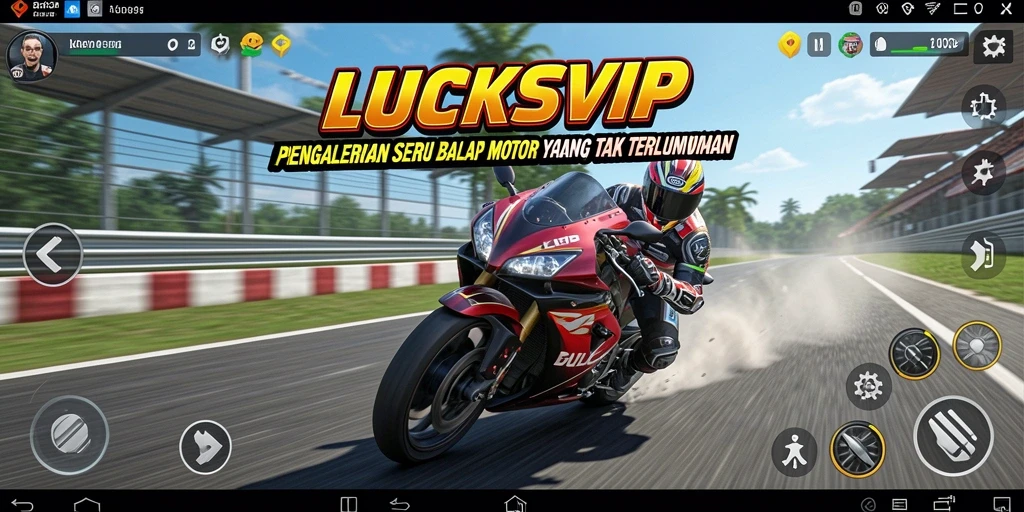 Gameplay seru LUCKSVIP dengan balapan motor menegangkan.
