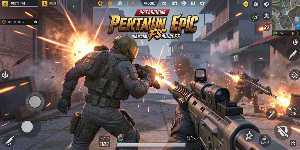Screenshot gameplay dari PRG007 menampilkan aksi tembak-menembak penuh ketegangan.