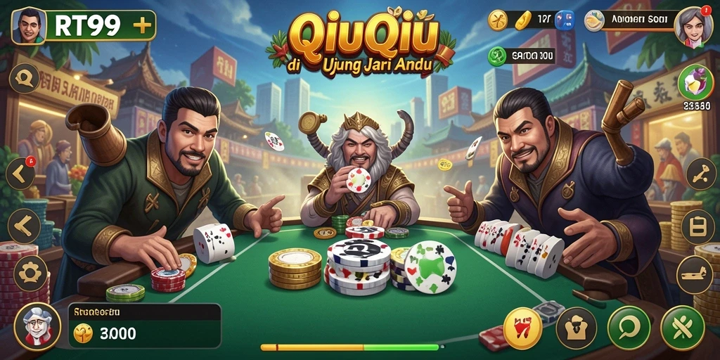 Tampilan gameplay QiuQiu yang menegangkan dan seru.