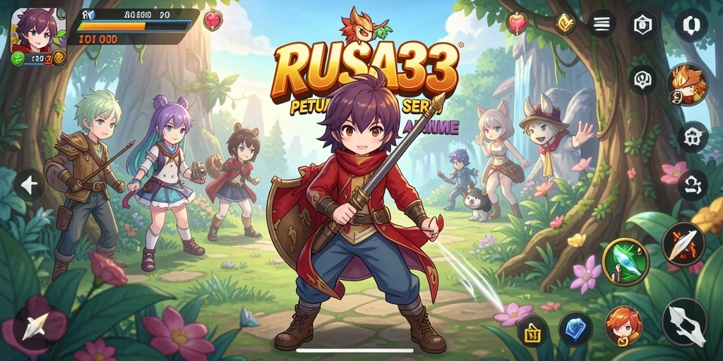 Tampilan gameplay RUSA33 dengan karakter Anime yang menakjubkan.