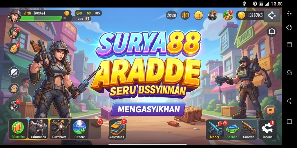 Tampilan gameplay menarik dari SURYA88 dengan karakter yang berwarna-warni.
