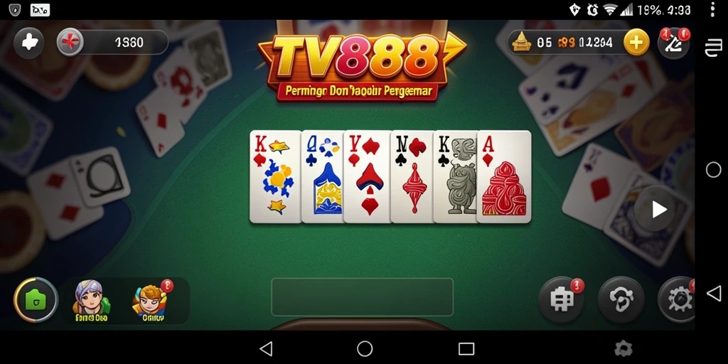Screenshot gameplay TV888 yang menampilkan aksi seru dalam permainan Domino.