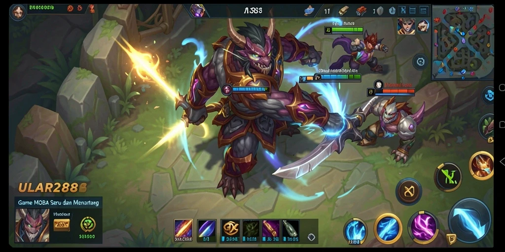 Gameplay seru dalam aksi pertarungan MOBA di ULAR288.