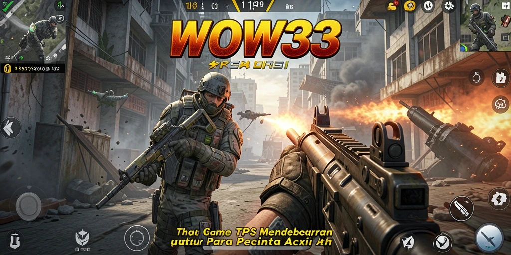 Screenshot WOW33 yang menampilkan aksi gameplay TPS yang seru.